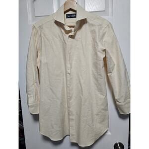 Kamakura Shirt Makers Liberty 225 Yellow Striped Dress Shirt 15.5-31.5 Japan